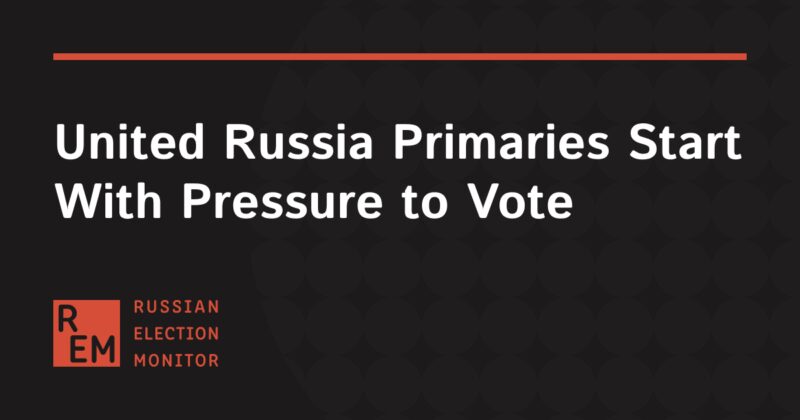 Image for the Tweet beginning: United Russia Primaries Begin —