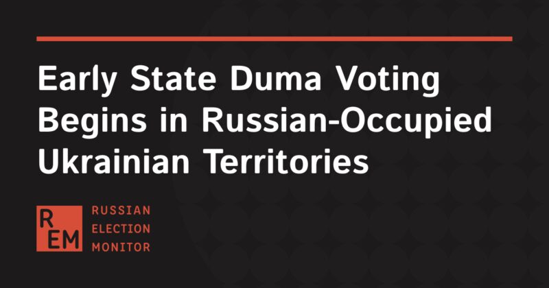Image for the Tweet beginning: Early Voting Begins in Russian-Occupied